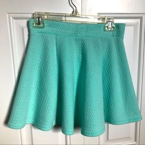 Turquoise Mini Skater Skirt